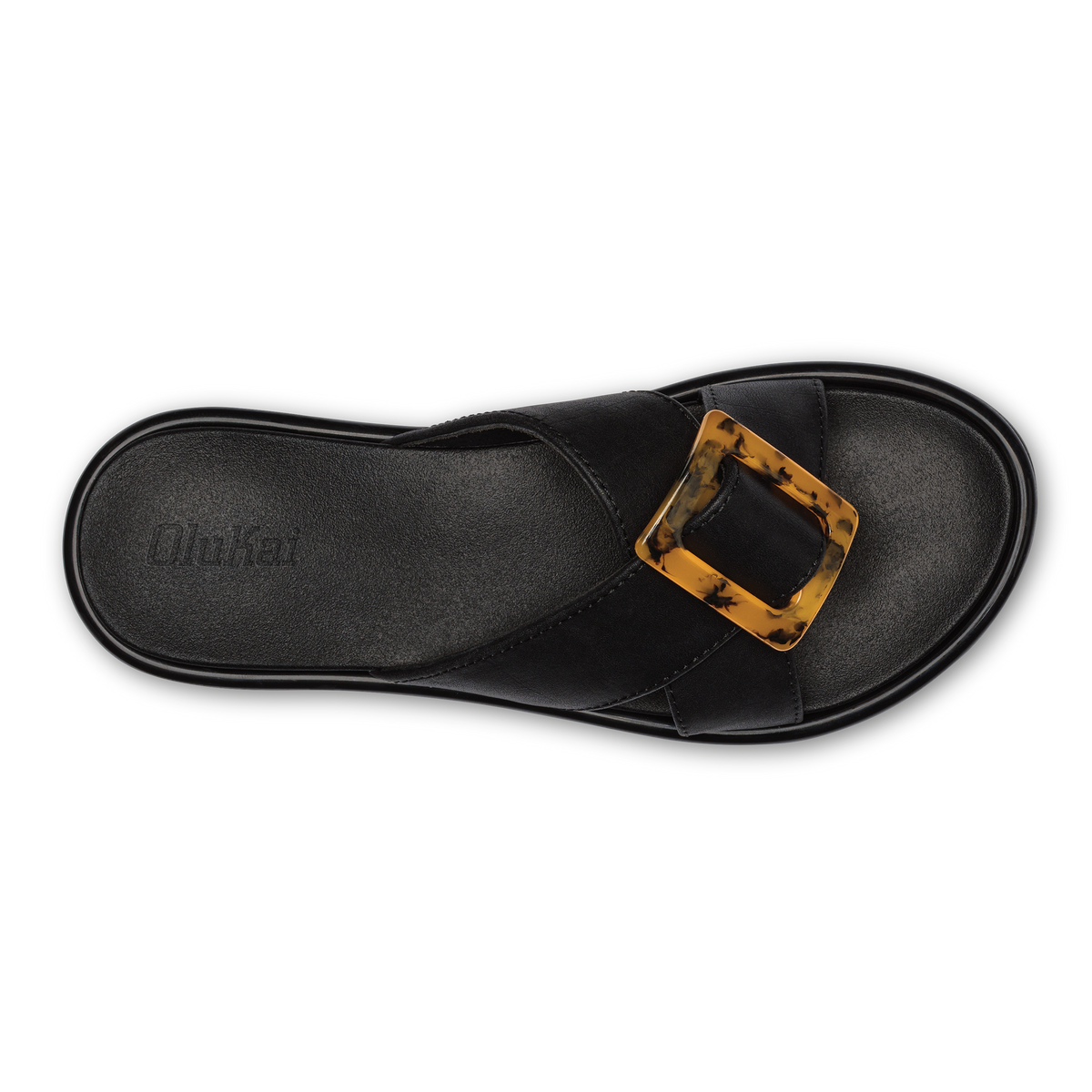 OluKai Premium - La‘i Slide Women’s Slide Beach Sandals - Black