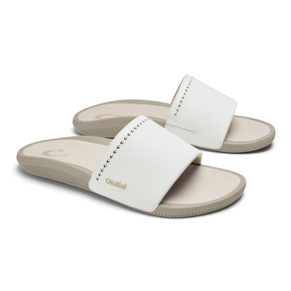 OluKai Special Offer - Ulele Slide - Bright White / Tapa