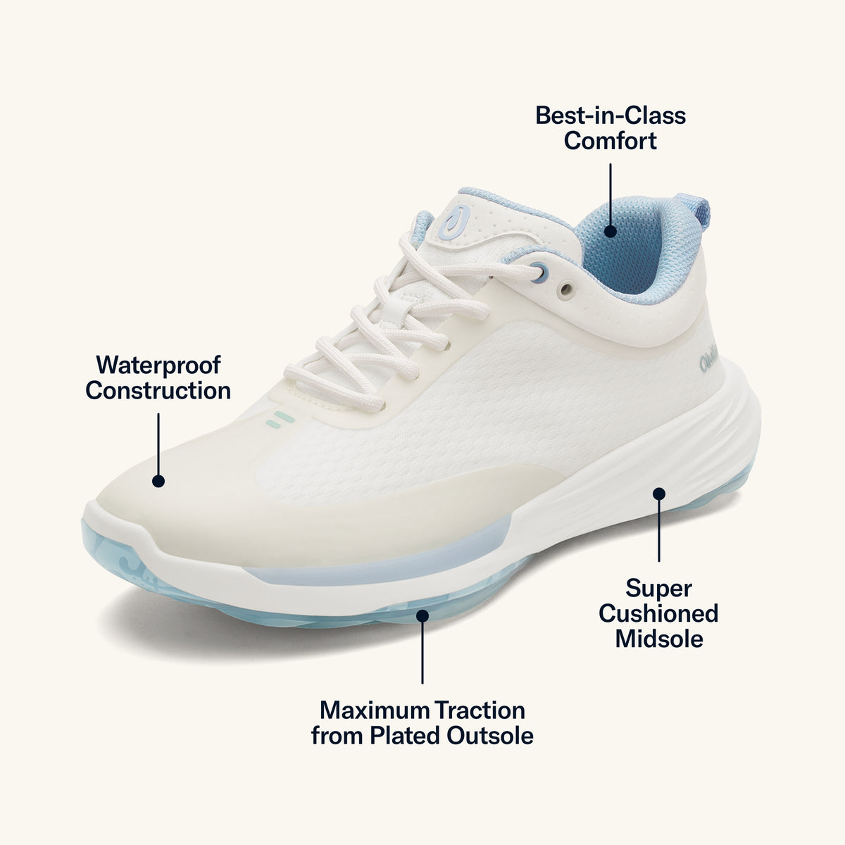 OluKai Customer Favorite - Mākena Women’s Waterproof Golf Shoes - Bright White