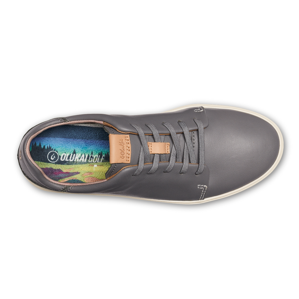 OluKai Best Seller - Wailea Women’s Waterproof Leather Golf Shoes - Stone